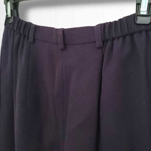 Talbots Women's Vintage Purple Pleated Wool Straight Leg Pants Size 4 Petite - Picture 7 of 12